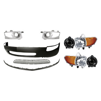 TruParts® - 9-Piece (Front Lower Bumper Cover, Driver and Passenger Side Fog Light, Front Bumper Grille, Front Upper Bumper Cover Molding, Driver and Passenger Side DRL/Turn Signal Light, Front Inner and Outer Fog Light Bezel) (Standard Line)
