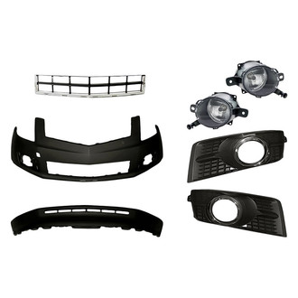 TruParts® - 7-Piece (Front Upper and Lower Bumper Cover, Driver and Passenger Side Fog Light, Front Center Bumper Grille, Front Inner and Outer Fog Light Bezel) (Standard Line)