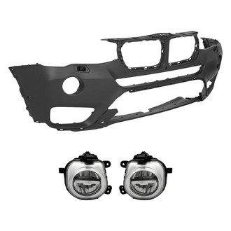 TruParts® - 3-Piece (Front Bumper Cover, Driver and Passenger Side Fog Light) (Standard Line)
