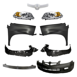 TruParts® - 9-Piece Kit (Driver and Passenger Side Headlights, Front Bumper Cover, Front Bumper Reinforcement, Grille Bar, Front Driver and Passenger Side Fenders, Front Driver and Passenger Side Fender Liners) (Standard Line)