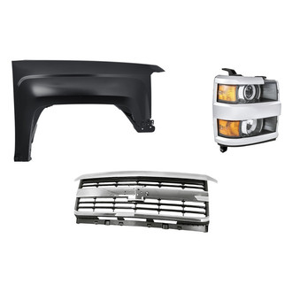 TruParts® - 3-Piece Kit (Passenger Side Headlight, Grille, Front Passenger Side Fender) (Standard Line)