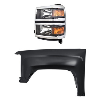 TruParts® - 2-Piece Kit (Driver Side Headlight, Front Driver Side Fender) (Standard Line)