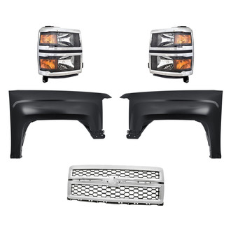 TruParts® - 5-Piece Kit (Driver and Passenger Side Headlights, Grille, Driver and Passenger Side Fenders) (Standard Line)