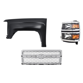 TruParts® - 3-Piece Kit (Driver Side Headlight, Grille, Front Driver Side Fender) (Standard Line)