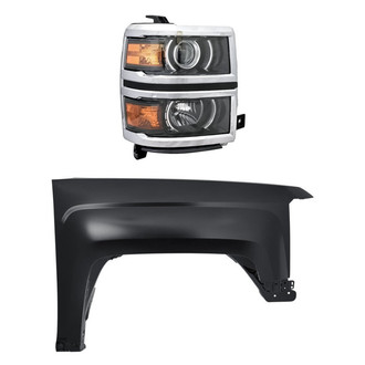 TruParts® - 2-Piece Kit (Passenger Side Headlight, Front Passenger Side Fender) (Standard Line)