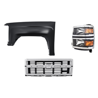 TruParts® - 3-Piece Kit (Driver Side Headlight, Grille, Front Driver Side Fender) (Standard Line)