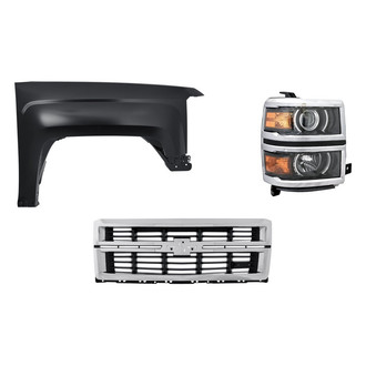 TruParts® - 3-Piece Kit (Passenger Side Headlight, Grille, Front Passenger Side Fender) (Standard Line)