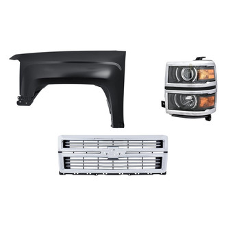 TruParts® - 3-Piece Kit (Driver Side Headlight, Grille, Front Driver Side Fender) (Standard Line)
