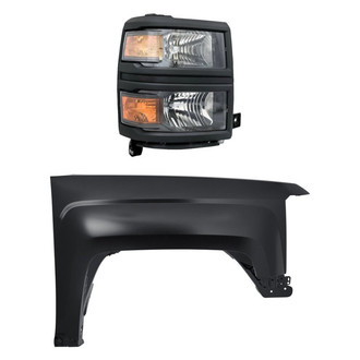 TruParts® - 2-Piece Kit (Passenger Side Headlight, Front Passenger Side Fender) (Standard Line)