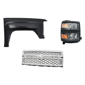 TruParts® - 3-Piece Kit (Passenger Side Headlight, Grille, Front Passenger Side Fender) (Standard Line)