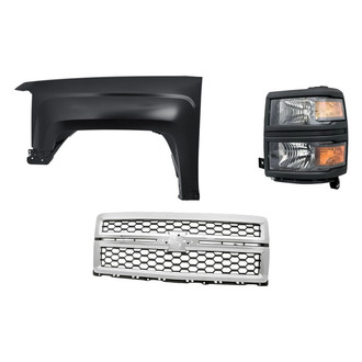 TruParts® - 3-Piece Kit (Driver Side Headlight, Grille, Front Driver Side Fender) (Standard Line)