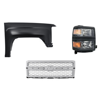 TruParts® - 3-Piece Kit (Passenger Side Headlight, Grille, Front Passenger Side Fender) (Standard Line)