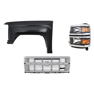 TruParts® - 3-Piece Kit (Driver Side Headlight, Grille, Front Driver Side Fender) (Standard Line)