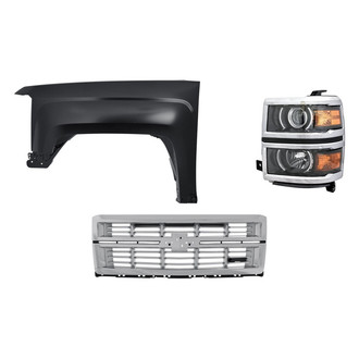 TruParts® - 3-Piece Kit (Driver Side Headlight, Grille, Front Driver Side Fender) (Standard Line)
