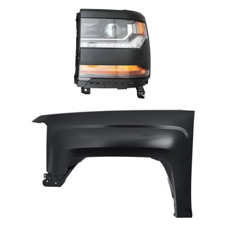 TruParts® - 2-Piece Kit (Driver Side Headlight, Front Driver Side Fender) (Standard Line)