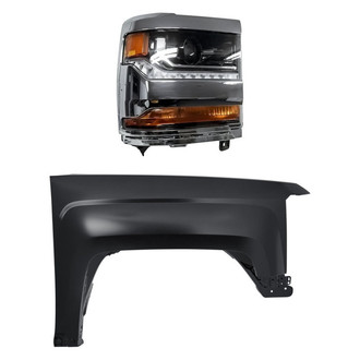 TruParts® - 2-Piece Kit (Passenger Side Headlight, Front Passenger Side Fender) (Standard Line)