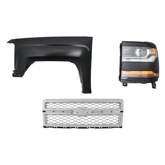 TruParts® - 3-Piece Kit (Driver Side Headlight, Grille, Front Driver Side Fender) (Standard Line)