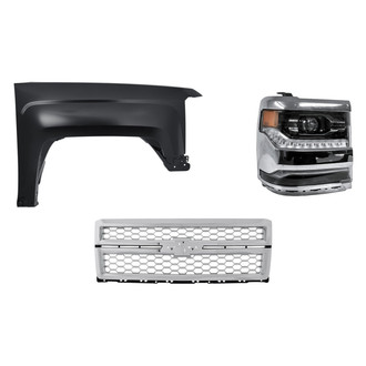 TruParts® - 3-Piece Kit (Passenger Side Headlight, Grille, Front Passenger Side Fender) (Standard Line)