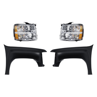TruParts® - 4-Piece Kit (Driver and Passenger Side Headlights, Driver and Passenger Side Fenders) (CAPA Certified)