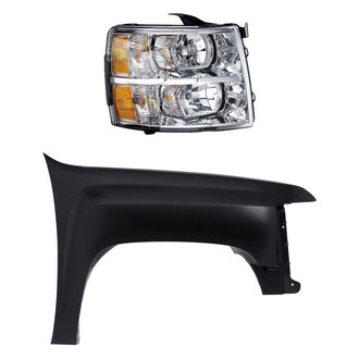 TruParts® - 2-Piece Kit (Passenger Side Headlight, Front Passenger Side Fender) (CAPA Certified)