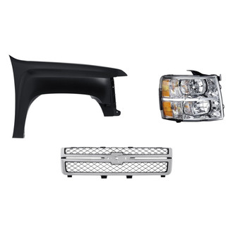 TruParts® - 3-Piece Kit (Passenger Side Headlight, Grille, Front Passenger Side Fender) (Standard Line)
