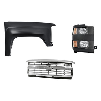 TruParts® - 3-Piece Kit (Passenger Side Headlight, Grille, Front Passenger Side Fender) (Standard Line)