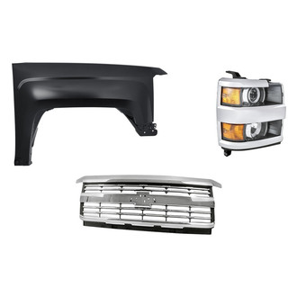 TruParts® - 3-Piece Kit (Passenger Side Headlight, Grille, Front Passenger Side Fender) (Standard Line)