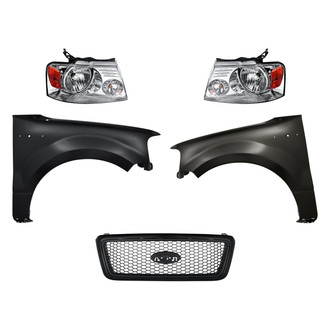 TruParts® - 5-Piece Kit (Driver and Passenger Side Headlights, Grille, Driver and Passenger Side Fenders) (Standard Line)