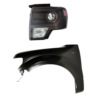 TruParts® - 2-Piece Kit (Driver Side Headlight, Front Driver Side Fender) (Standard Line)