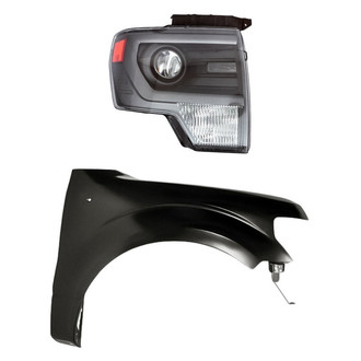 TruParts® - 2-Piece Kit (Passenger Side Headlight, Front Passenger Side Fender) (Standard Line)