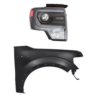 TruParts® - 2-Piece Kit (Passenger Side Headlight, Front Passenger Side Fender) (Standard Line)