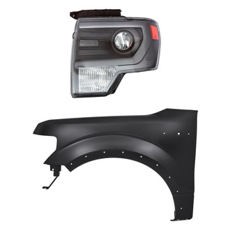 TruParts® - 2-Piece Kit (Driver Side Headlight, Front Driver Side Fender) (Standard Line)