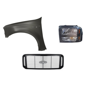 TruParts® - 3-Piece Kit (Driver Side Headlight, Grille, Front Driver Side Fender) (Standard Line)