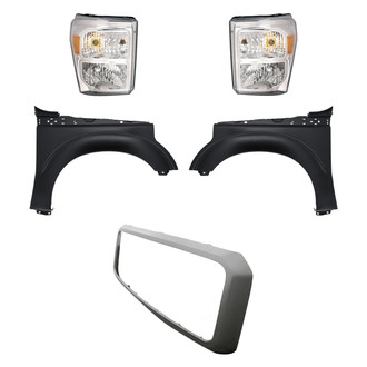 TruParts® - 5-Piece Kit (Driver and Passenger Side Headlights, Grille Frame, Driver and Passenger Side Fenders) (Standard Line)