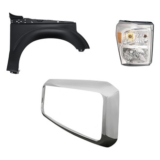 TruParts® - 3-Piece Kit (Passenger Side Headlight, Grille Frame, Front Passenger Side Fender) (Standard Line)