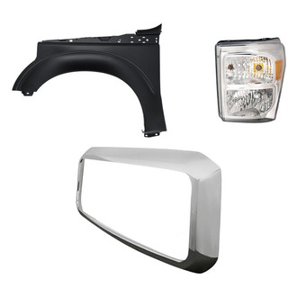 TruParts® - 3-Piece Kit (Driver Side Headlight, Grille Frame, Front Driver Side Fender) (Standard Line)