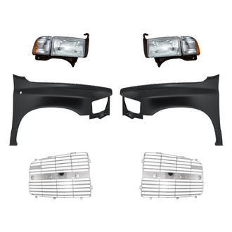 TruParts® - 6-Piece Kit (Driver and Passenger Side Headlights, Driver and Passenger Side Grille Inserts, Driver and Passenger Side Fenders) (Standard Line)