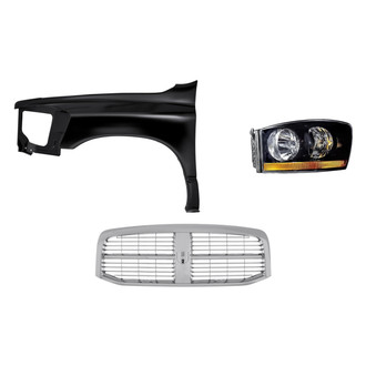 TruParts® - 3-Piece Kit (Driver Side Headlight, Grille, Front Driver Side Fender) (Standard Line)