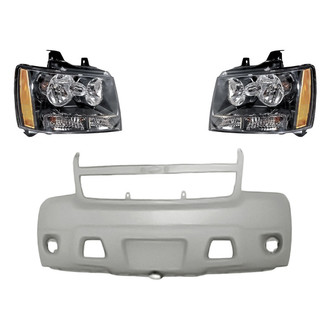 TruParts® - 3-Piece Kit (Driver and Passenger Side Headlights, Front Bumper Cover) (Standard Line)