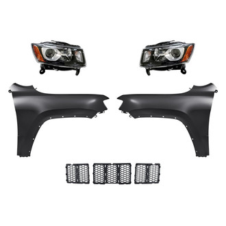TruParts® - 5-Piece Kit (Driver and Passenger Side Headlights, Grille Insert, Driver and Passenger Side Fenders) (CAPA Certified)