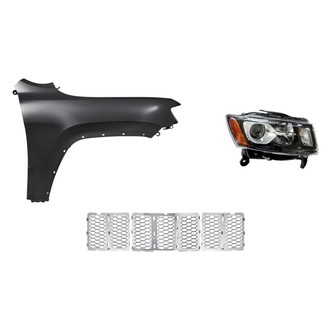 TruParts® - 3-Piece Kit (Passenger Side Headlight, Grille, Front Passenger Side Fender) (CAPA Certified)