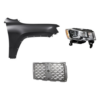 TruParts® - 3-Piece Kit (Passenger Side Headlight, Passenger Side Outer Grille Molding, Front Passenger Side Fender) (Standard Line)
