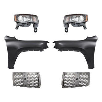 TruParts® - 6-Piece Kit (Driver and Passenger Side Headlights, Driver and Passenger Side Outer Grille Moldings, Driver and Passenger Side Fenders) (Standard Line)