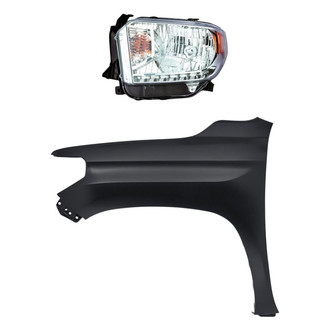 TruParts® - 2-Piece Kit (Driver Side Headlight, Front Driver Side Fender) (Standard Line)