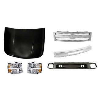 TruParts® - 6-Piece Kit (Driver and Passenger Side Headlights, Front Bumper Air Deflector, Front Bumper Face Bar, Grille, Hood Panel) (Standard Line)