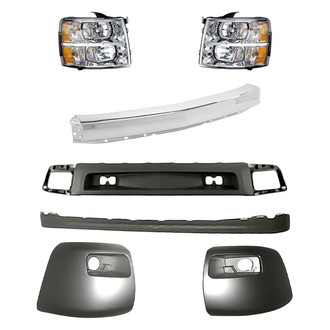 TruParts® - 7-Piece Kit (Driver and Passenger Side Headlights, Front Bumper Air Deflector, Front Bumper Deflector Extension, Front Bumper Face Bar, Front Driver and Passenger Side Bumper Ends) (Standard Line)