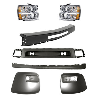 TruParts® - 7-Piece Kit (Driver and Passenger Side Headlights, Front Bumper Air Deflector, Front Bumper Deflector Extension, Front Bumper Face Bar, Front Driver and Passenger Side Bumper Ends) (Standard Line)