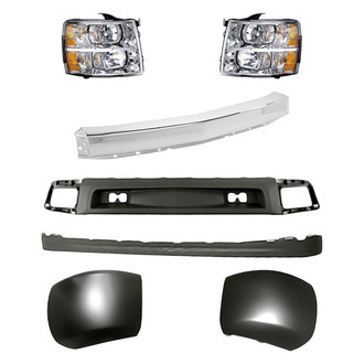 TruParts® - 7-Piece Kit (Driver and Passenger Side Headlights, Front Bumper Air Deflector, Front Bumper Deflector Extension, Front Bumper Face Bar, Front Driver and Passenger Side Bumper Ends) (Standard Line)