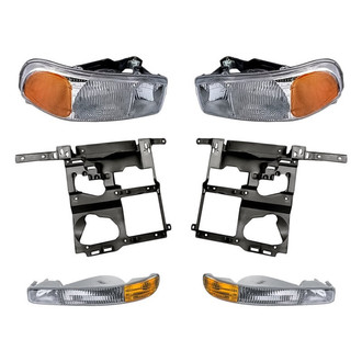 TruParts® - 6-Piece Kit (Driver and Passenger Side Headlights, Driver and Passenger Headlight Supports, Driver and Passenger Side Turn Signal/Parking Lights) (Standard Line)