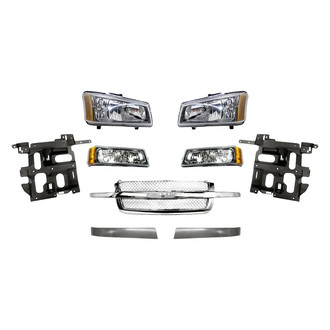 TruParts® - 9-Piece Kit (Driver and Passenger Side Headlights, Driver and Passenger Side Grille Moldings, Grille, Driver and Passenger Side Headlight Supports, Driver and Passenger Side Turn Signal/Parking Lights) (Standard Line)
